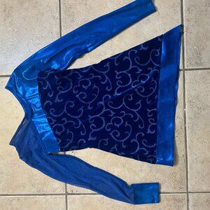 Blue holiday dance dress costume. LC Large child.